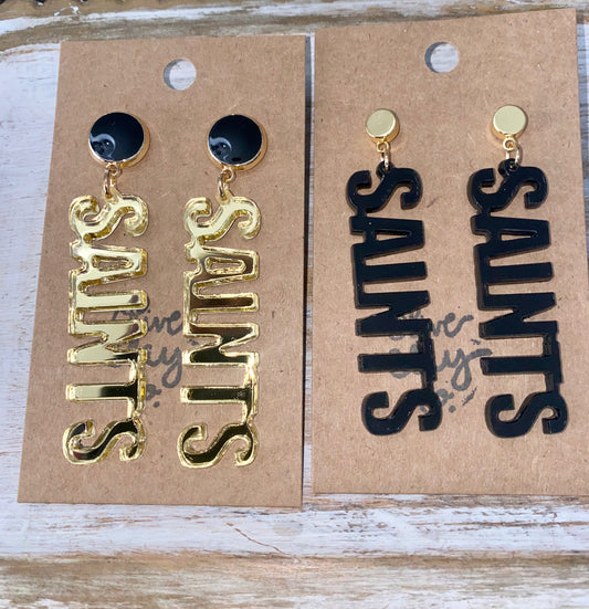 Saints Acrylic Earrings