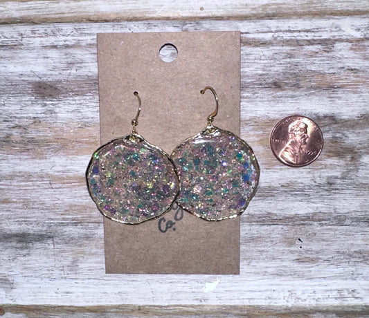 Small Opal Glitter Hoops