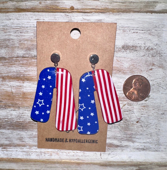 Stars and Stripes Clay Arch Earrings