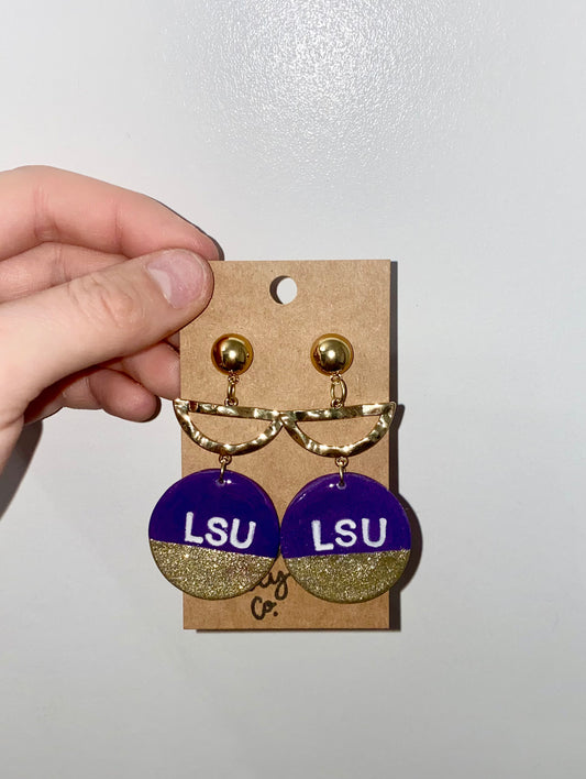 LSU Clay Earrings