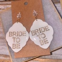 Bride to Be Clay Earrings