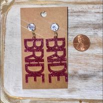 BRIDE Acrylic glitter earrings