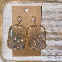 Ombre Glitter Resin Hoops