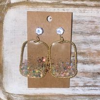 Ombre Glitter Resin Hoops