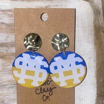 St Martin logo clay earrings