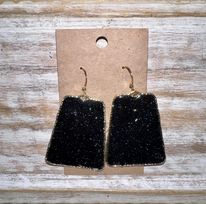 Black Glitter Resin Hoops