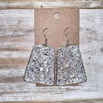 Silver Glitter Hoops